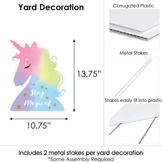 Big Dot of Happiness Rainbow Unicorn - Outdoor Lawn Sign - Magical Unicorn Baby Shower or Birthday Party Yard Sign - 1 Piece {7}
