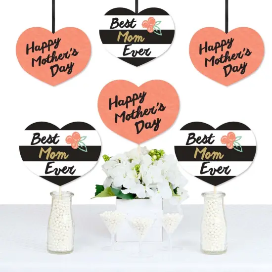 Big Dot of Happiness Best Mom Ever - Heart Decorations DIY Mother's Day Essentials - Set of 20 {1}
