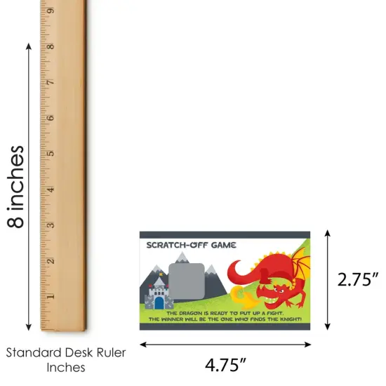 Big Dot of Happiness Calling All Knights and Dragons - Medieval Party or Birthday Party Game Scratch Off Cards - 22 Count {7}