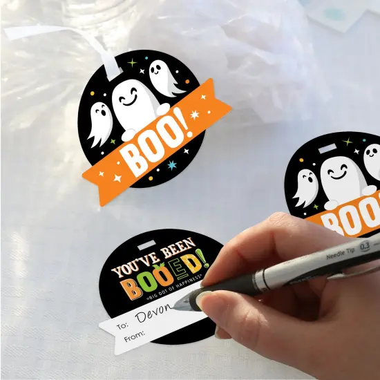 Big Dot of Happiness You've Been Booed - Ghost Halloween Party Clear Goodie Favor Bags - Treat Bags With Tags - Set of 12 {4}