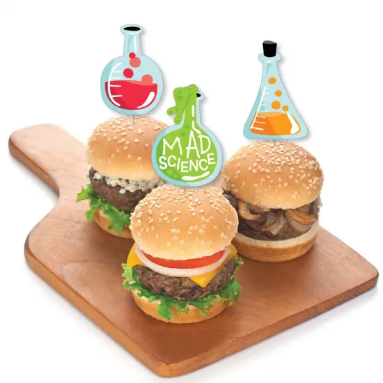 Big Dot of Happiness Scientist Lab - Dessert Cupcake Toppers - Baby Shower or Birthday Party Clear Treat Picks - Set of 24 {4}