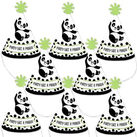 Big Dot of Happiness Party Like a Panda Bear - Mini Cone Baby Shower or Birthday Party Hats - Small Little Party Hats - Set of 8 {1}