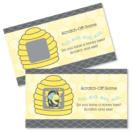 Big Dot of Happiness Honey Bee - Baby Shower or Birthday Party Game Scratch Off Cards - 22 Count {1}