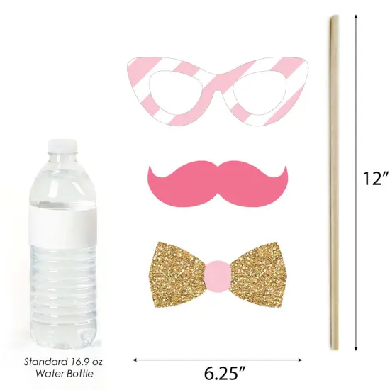 Big Dot of Happiness Little Princess Crown - Pink and Gold Princess Baby Shower or Birthday Party Photo Booth Props Kit - 20 Count {6}