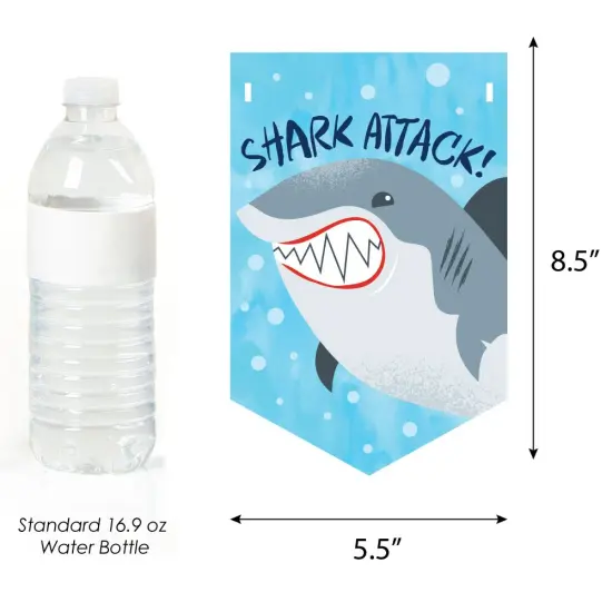 Big Dot of Happiness Shark Zone - Jawsome Shark Baby Shower Bunting Banner - Party Decorations - Welcome Baby {3}