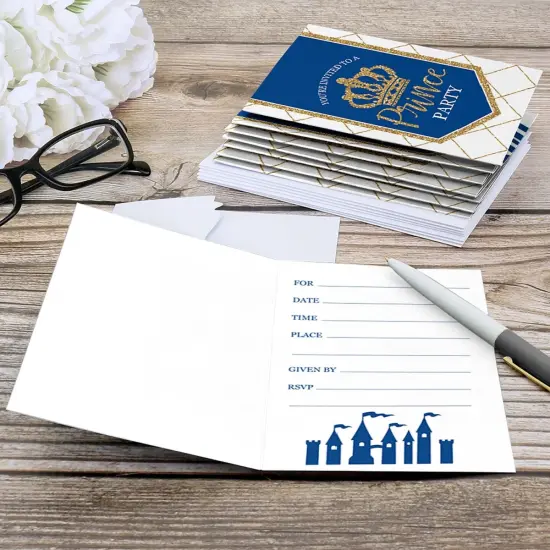 Big Dot of Happiness Royal Prince Charming - Fill In Baby Shower or Birthday Party Invitations (8 count) {6}