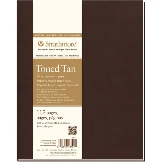 Strathmore Toned Sketch Softcover Journal 7.75"X9.75"-Tan 56 Sheets {1}