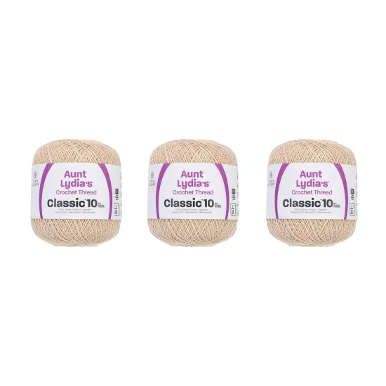 Aunt Lydia Classic Ecru Crochet - 3 Pack of 400y/365m - Cotton - Gauge 10 - Crochet {1}
