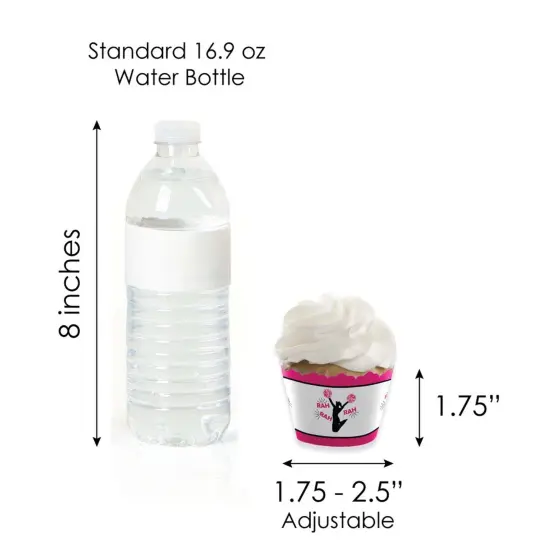 Big Dot of Happiness We've Got Spirit - Cheerleading - Cupcake Decoration - Birthday or Cheer Party Cupcake Wrappers and Treat Picks Kit - Set of 24 {7}