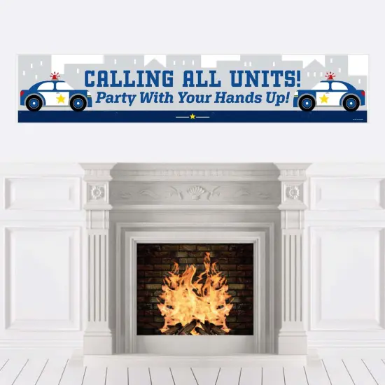 Big Dot of Happiness Calling All Units - Police - Cop Birthday Party or Baby Shower Decorations Party Banner {1}