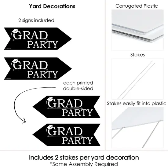 Big Dot of Happiness Graduation Cheers - Graduation Party Sign Arrow - Double Sided Directional Yard Signs - Set of 2 {6}