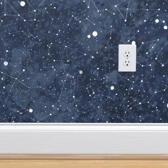 Peel & Stick Wallpaper 2FT Wide Night Sky Star Constellations Celestial Astronomy Astrology Custom Removable Wallpaper by Spoonflower {4}