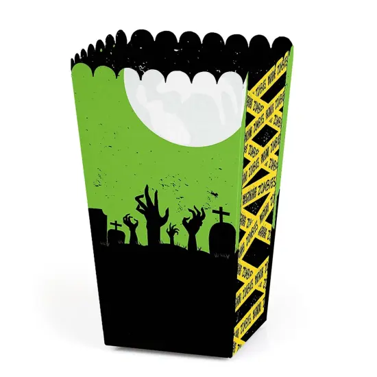 Big Dot of Happiness Zombie Zone - Halloween or Birthday Zombie Crawl Party Favor Popcorn Treat Boxes - Set of 12 {1}