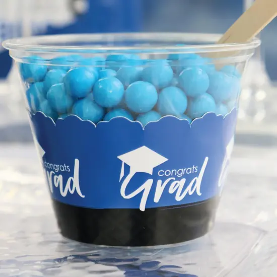 Big Dot of Happiness Blue Graduation Party Decorations - Party Cupcake Wrappers - Set of 12 {7}