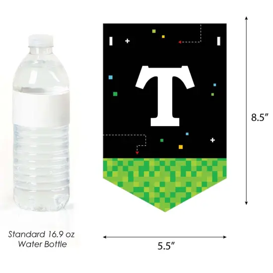 Big Dot of Happiness Game Zone - Pixel Video Game Party Bunting Banner - Party Decorations - Time to Level Up {4}