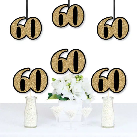 Big Dot of Happiness Adult 60th Birthday - Gold - Decorations DIY Party Essentials - Set of 20 {1}