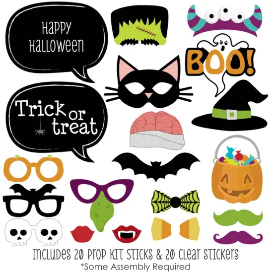 Big Dot of Happiness Trick or Treat - Halloween Party Photo Booth Props Kit - 20 Count {4}