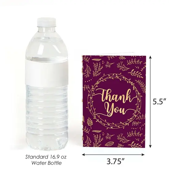 Big Dot of Happiness Elegant Thankful for Friends - Friendsgiving Thanksgiving Party Thank You Cards (8 Count) {4}