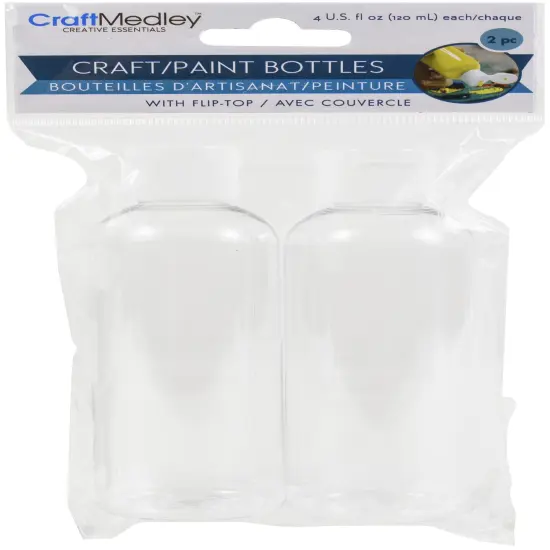 Craft Medley Empty Paint Bottles 2/Pkg-4oz {1}