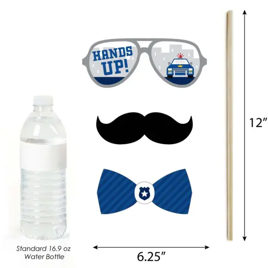 Big Dot of Happiness Calling All Units - Police - Cop Birthday Party or Baby Shower Photo Booth Props Kit - 20 Count {6}