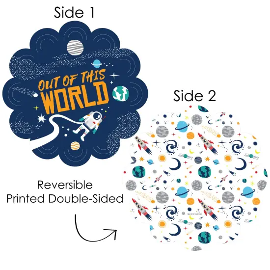 Big Dot of Happiness Blast Off to Outer Space Rocket Ship Baby Shower or Birthday Party Round Table Decorations - Paper Chargers Place Setting For 12 {4}