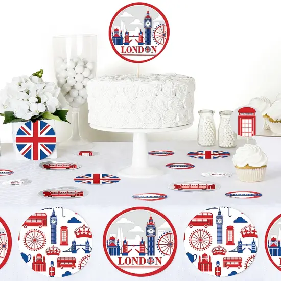 Big Dot of Happiness Cheerio, London - British UK Party Giant Circle Confetti - Party Decorations - Large Confetti 27 Count {6}