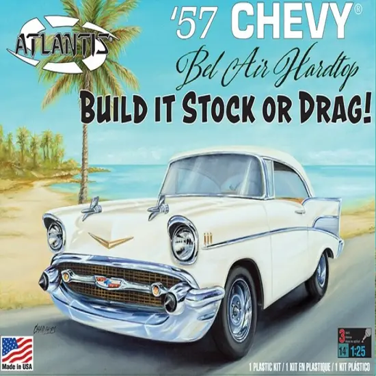 Atlantis Plastic Model Kit-1957 Chevy Bel Air Stock/Drag {1}
