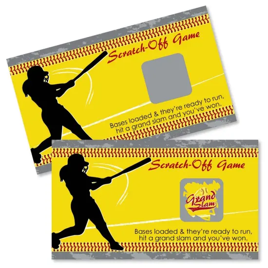 Big Dot of Happiness Grand Slam - Fastpitch Softball - Birthday Party or Baby Shower Game Scratch Off Cards - 22 Count {1}