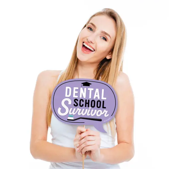 Big Dot of Happiness Funny Dental School Grad - Dentistry and Hygienist Graduation Party Photo Booth Props Kit - 10 Piece {3}