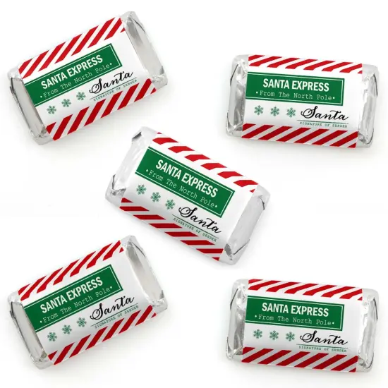 Big Dot of Happiness Santa's Special Delivery - Mini Candy Bar Wrapper Stickers - From Santa Claus Christmas Small Favors - 40 Count {1}