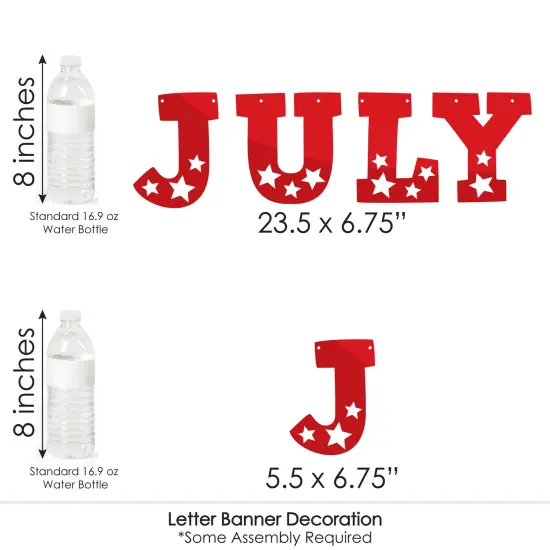 Big Dot of Happiness Firecracker 4th of July - Red, White &Blue Party Letter Banner Decoration - 36 Banner Cutouts & 4th of July Banner Letters {7}