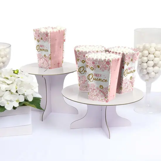 Big Dot of Happiness Mis Quince Anos - Quinceanera Sweet 15 Birthday Party Favor Popcorn Treat Boxes - Set of 12 {4}