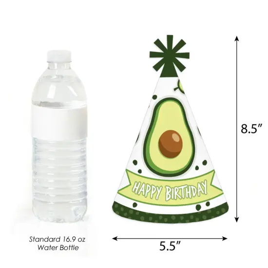 Big Dot of Happiness Hello Avocado - Cone Happy Birthday Party Hats for Kids and Adults - Set of 8 (Standard Size) {4}