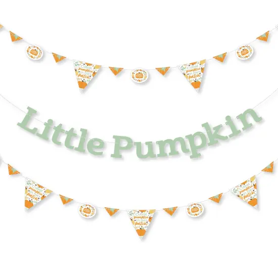Big Dot of Happiness Little Pumpkin - Fall Birthday Party or Baby Shower Letter Banner Decoration 36 Banner Cutouts and Little Pumpkin Banner Letters {1}