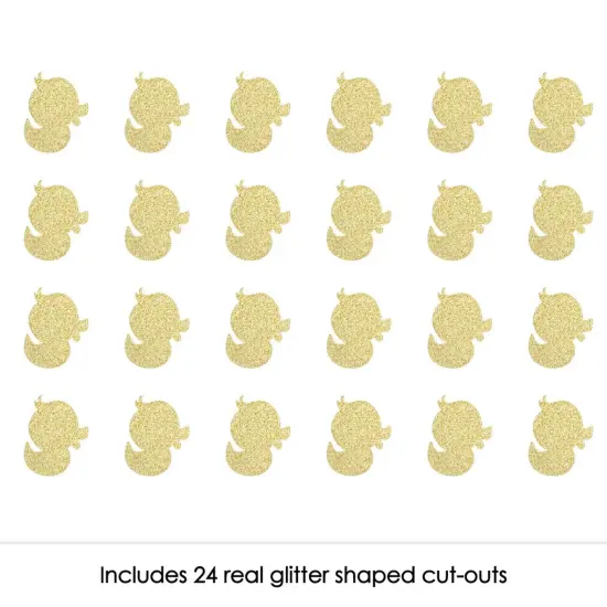 Big Dot of Happiness Gold Glitter Duck - No-Mess Real Gold Glitter Cut-Outs - Baby Shower or Birthday Party Confetti - Set of 24 {3}