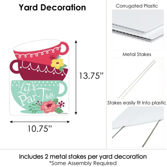 Big Dot of Happiness Floral Let's Par-Tea - Outdoor Lawn Sign - Garden Tea Party Yard Sign - 1 Piece {7}