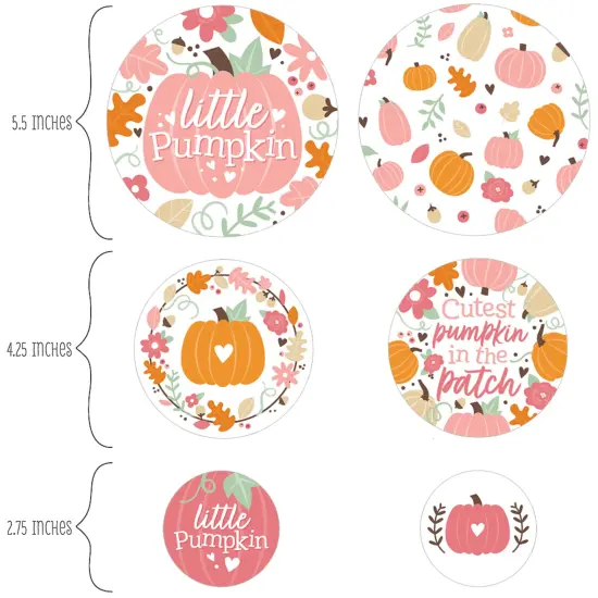 Big Dot of Happiness Girl Little Pumpkin - Fall Birthday Party or Baby Shower Giant Circle Confetti - Party Decorations - Large Confetti 27 Count {3}