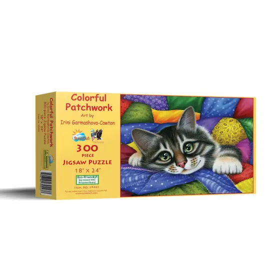 Sunsout Colorful Patchwork 300 pc Jigsaw Puzzle 39443 {3}