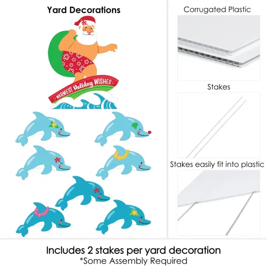 Big Dot of Happiness Tropical Christmas - Yard Sign and Outdoor Lawn Decorations - Beach Santa Holiday Party Yard Signs - Set of 8 {6}