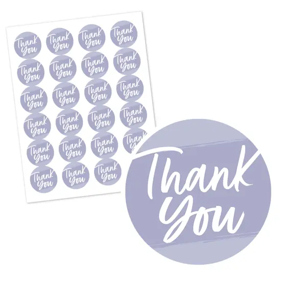 Big Dot of Happiness Purple Elegantly Simple - Guest Party Favors Circle Sticker Labels - 24 Count {3}