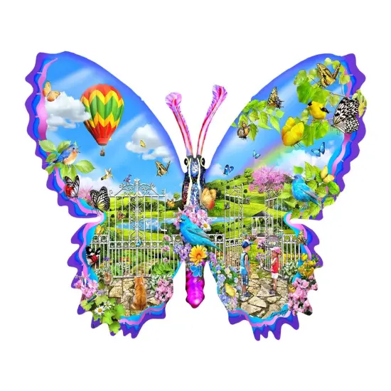 Sunsout Garden Butterfly 1000 pc Special Shape Jigsaw Puzzle 97062 {1}