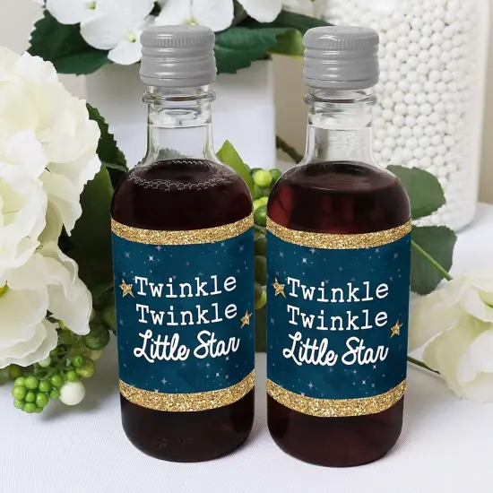 Big Dot of Happiness Twinkle Twinkle Little Star - Mini Wine & Champagne Bottle Label Stickers - Baby Shower or Birthday Party Favor Gift - Set of 16 {6}