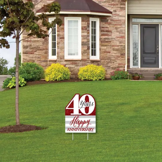 Big Dot of Happiness We Still Do - 40th Wedding Anniversary - Outdoor Lawn Sign - Anniversary Party Yard Sign - 1 Piece {4}