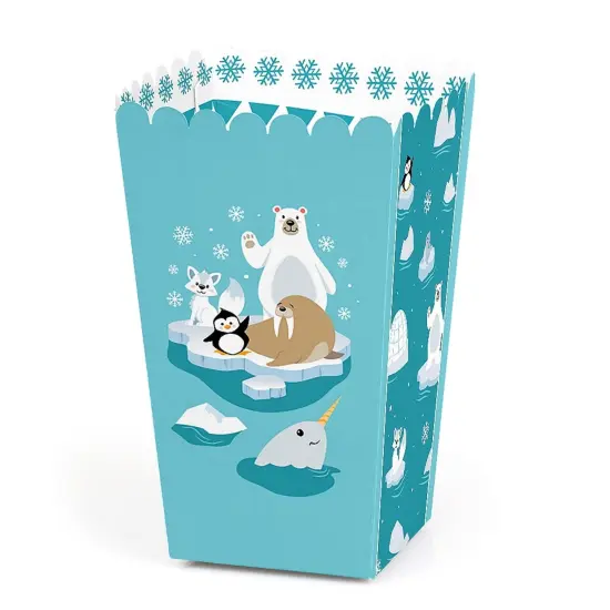 Big Dot of Happiness Arctic Polar Animals - Winter Baby Shower or Birthday Party Favor Popcorn Treat Boxes - Set of 12 {1}