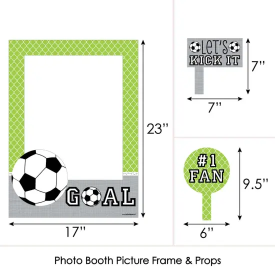 Big Dot of Happiness Goaaal - Soccer - Birthday Party or Baby Shower Selfie Photo Booth Picture Frame and Props - Printed on Sturdy Material {6}