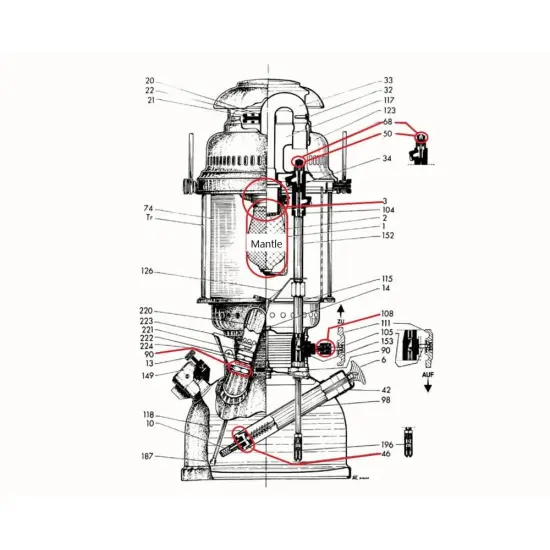 Petromax Pump Adapter for HK150/HK250/HK350/HK500 High Pressure Lanterns, Spare Part for Petromax Indoor/Outdoor Lamps {3}