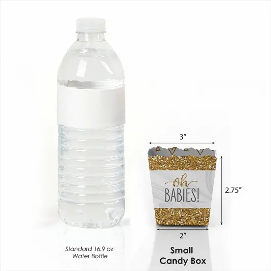 Big Dot of Happiness It's Twins - Party Mini Favor Boxes - Gold Twins Baby Shower Treat Candy Boxes - Set of 12 {4}