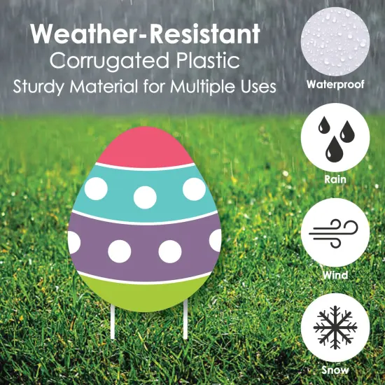 Big Dot of Happiness Hippity Hoppity - Yard Sign & Outdoor Lawn Decorations - Easter Bunny Party Yard Signs - Set of 8 {4}