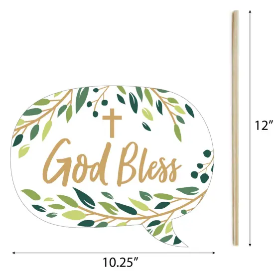 Big Dot of Happiness Elegant Cross - Religious Party Photo Booth Props Kit - 20 Count {7}