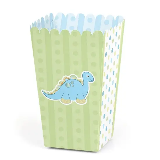 Big Dot of Happiness Baby Boy Dinosaur - Baby Shower or Birthday Party Favor Popcorn Treat Boxes - Set of 12 {1}